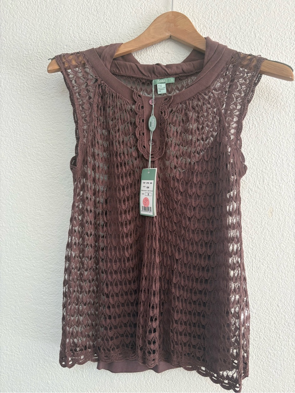 Fossil Women's Brown Crochet Tank Top